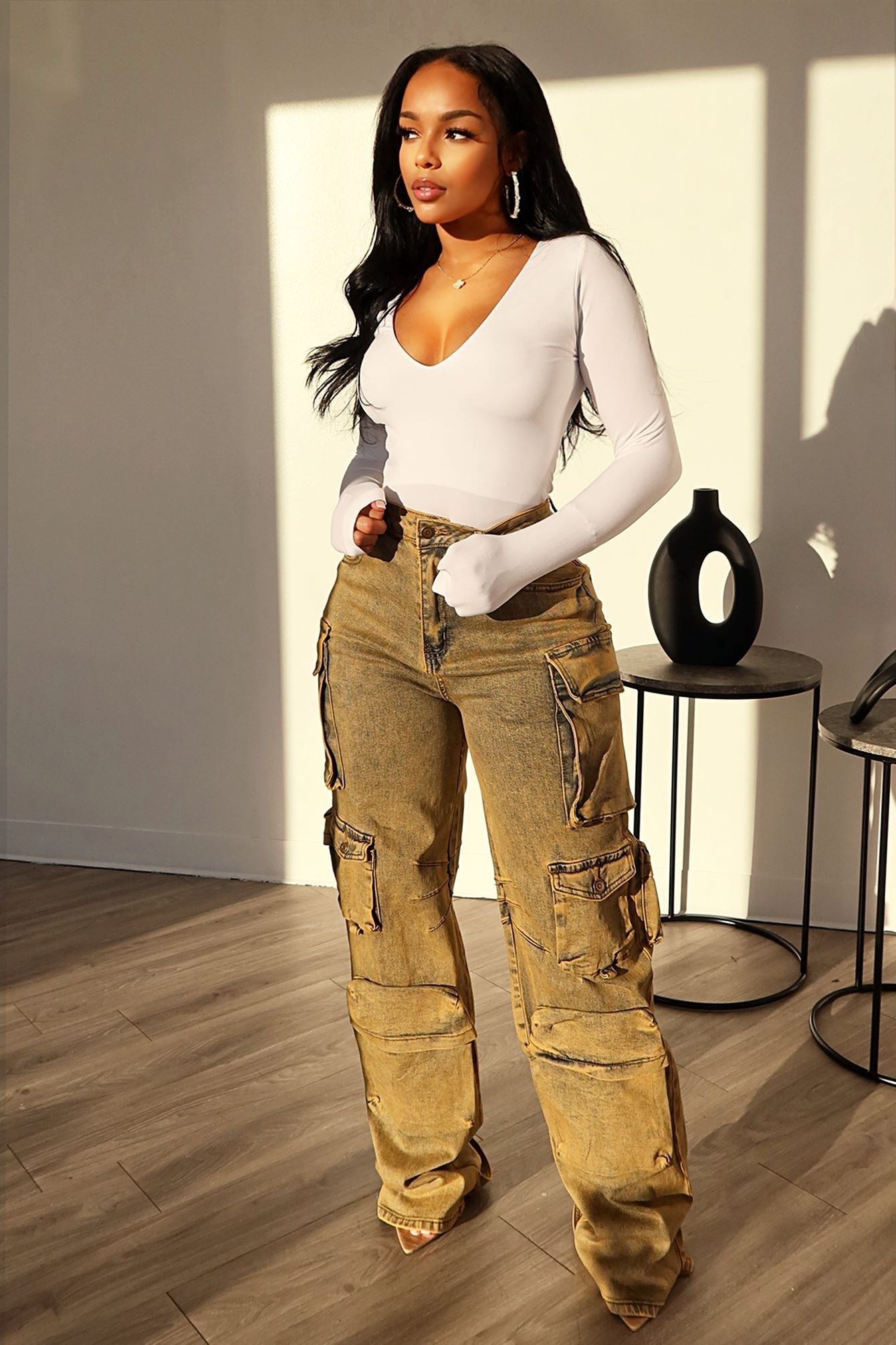 Kayra Color Washed Baggy Jeans