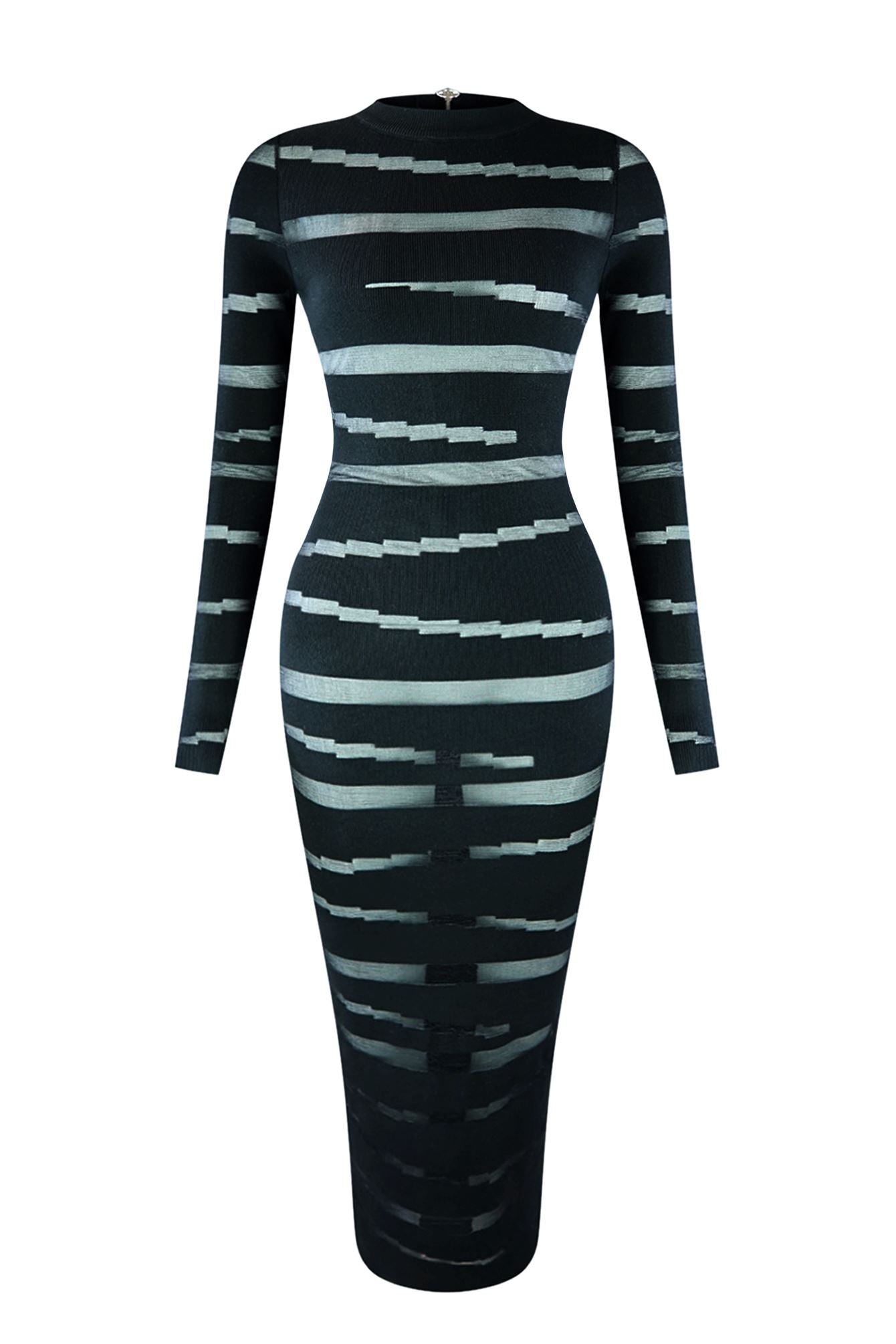Onyx Sky Mesh Knit Contrast Dress