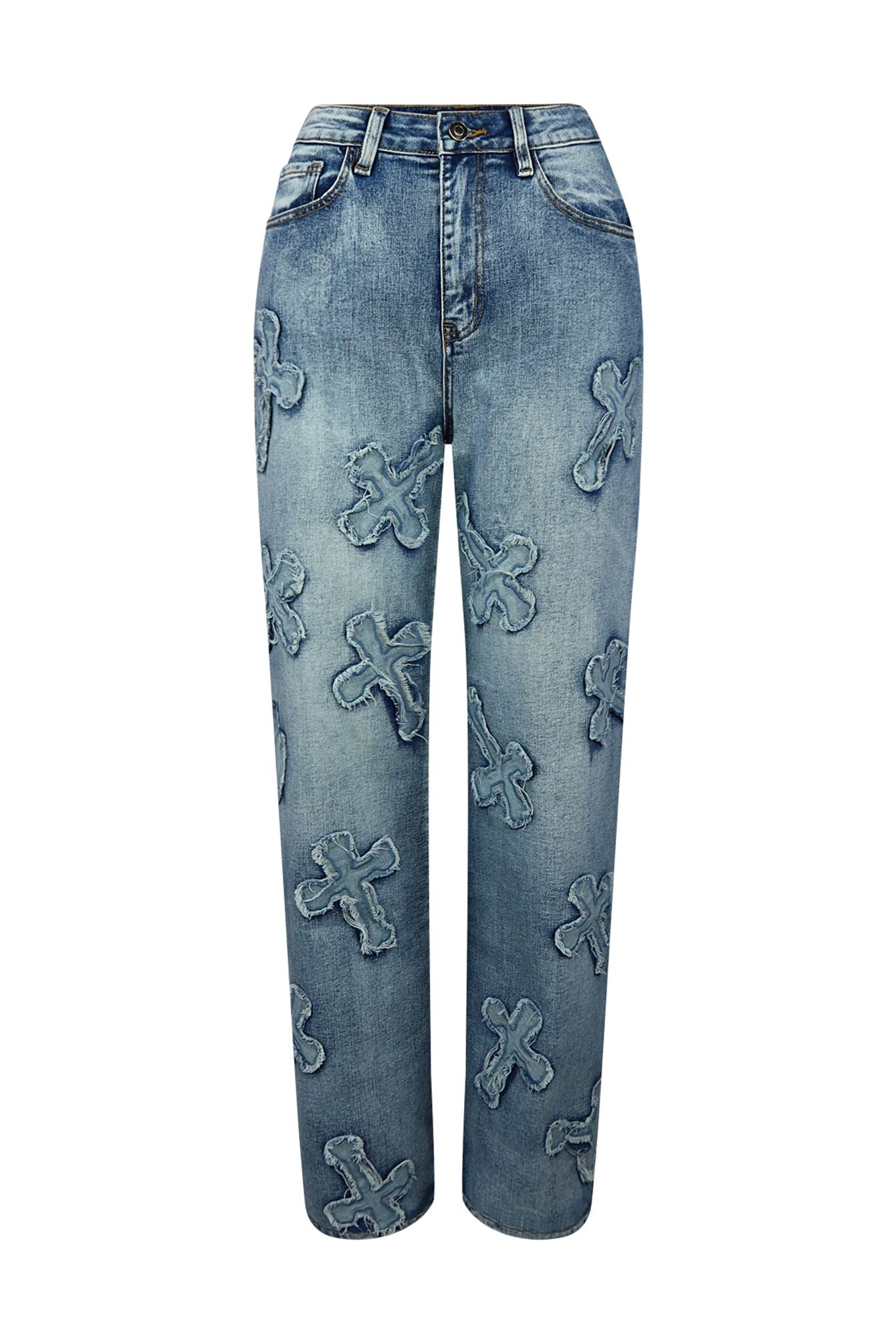 Cross Your Mind Baggy Denim Jeans jeans EDGE Small Medium Wash