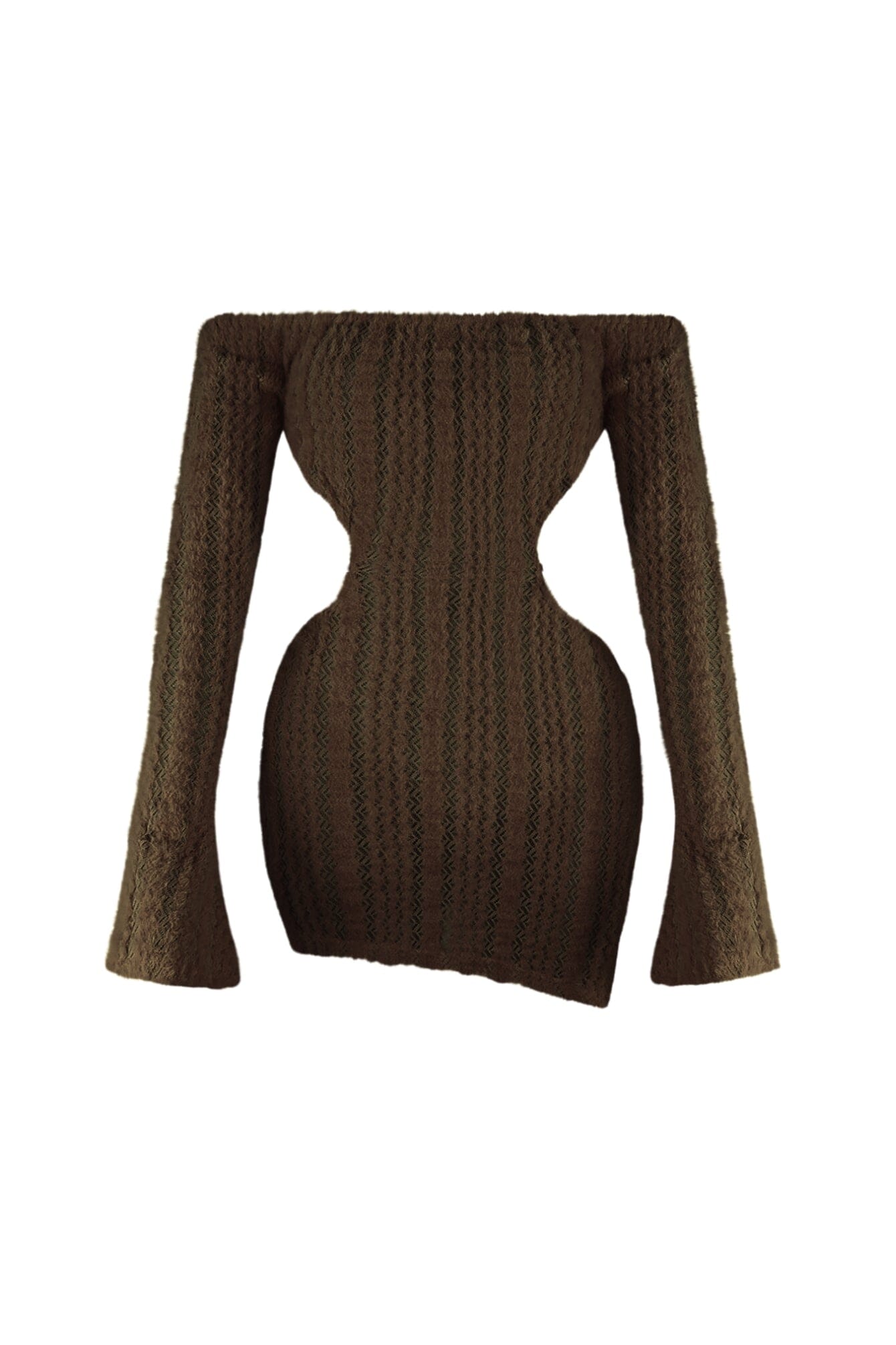 No Options Fuzzy Mini Dress Dress EDGE Small Brown