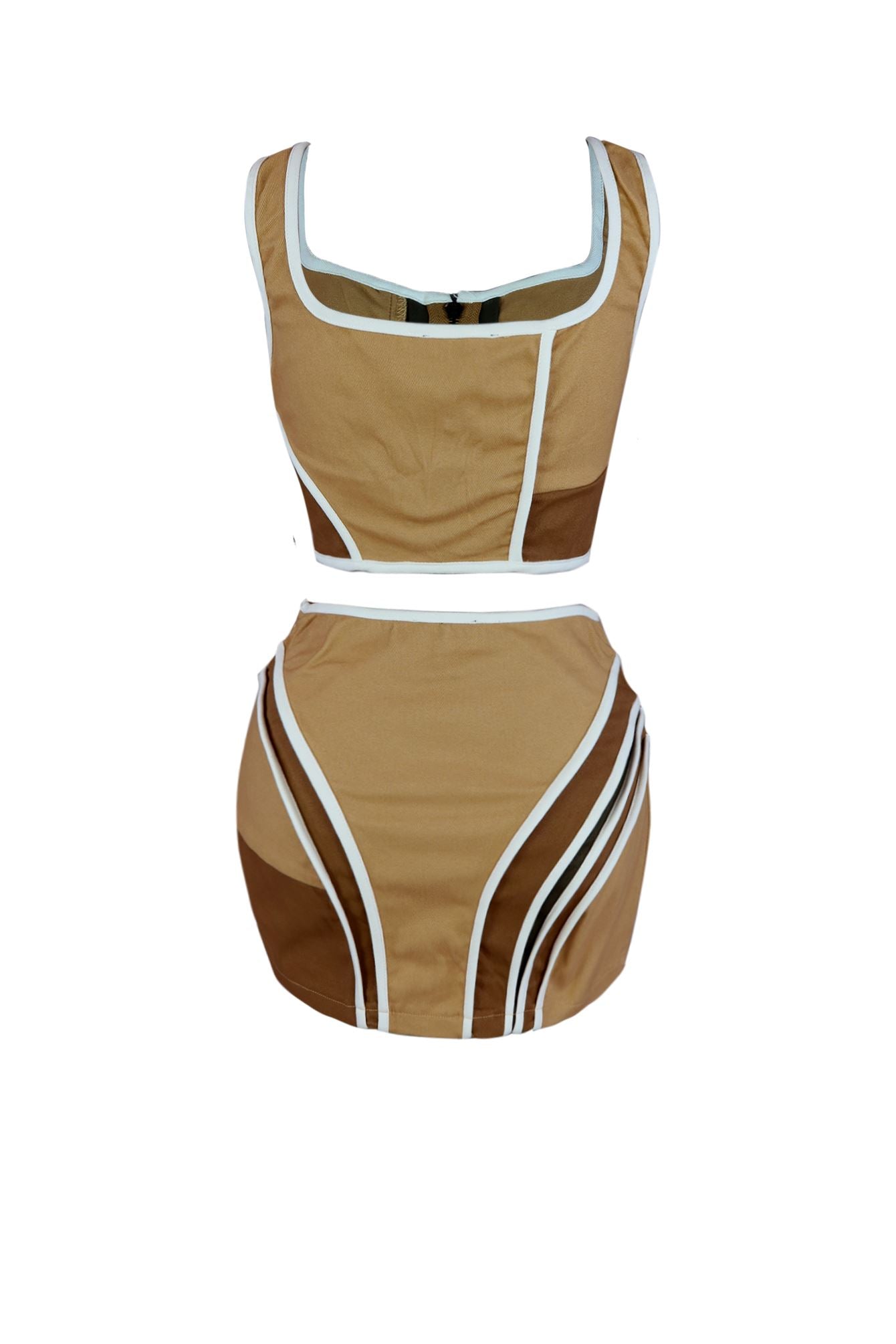 Out of Line Color Block Piping Top & Skirt SET matching sets EDGE