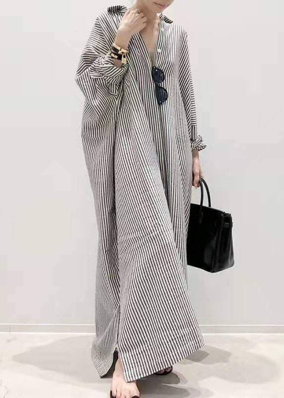 Boutique Black Collar Striped shirts Dress Spring