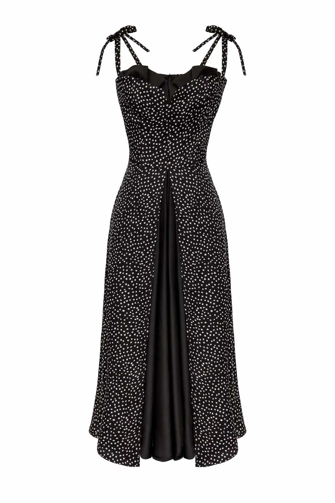 New Splicing Suspenders Slit Mid-length Skirt