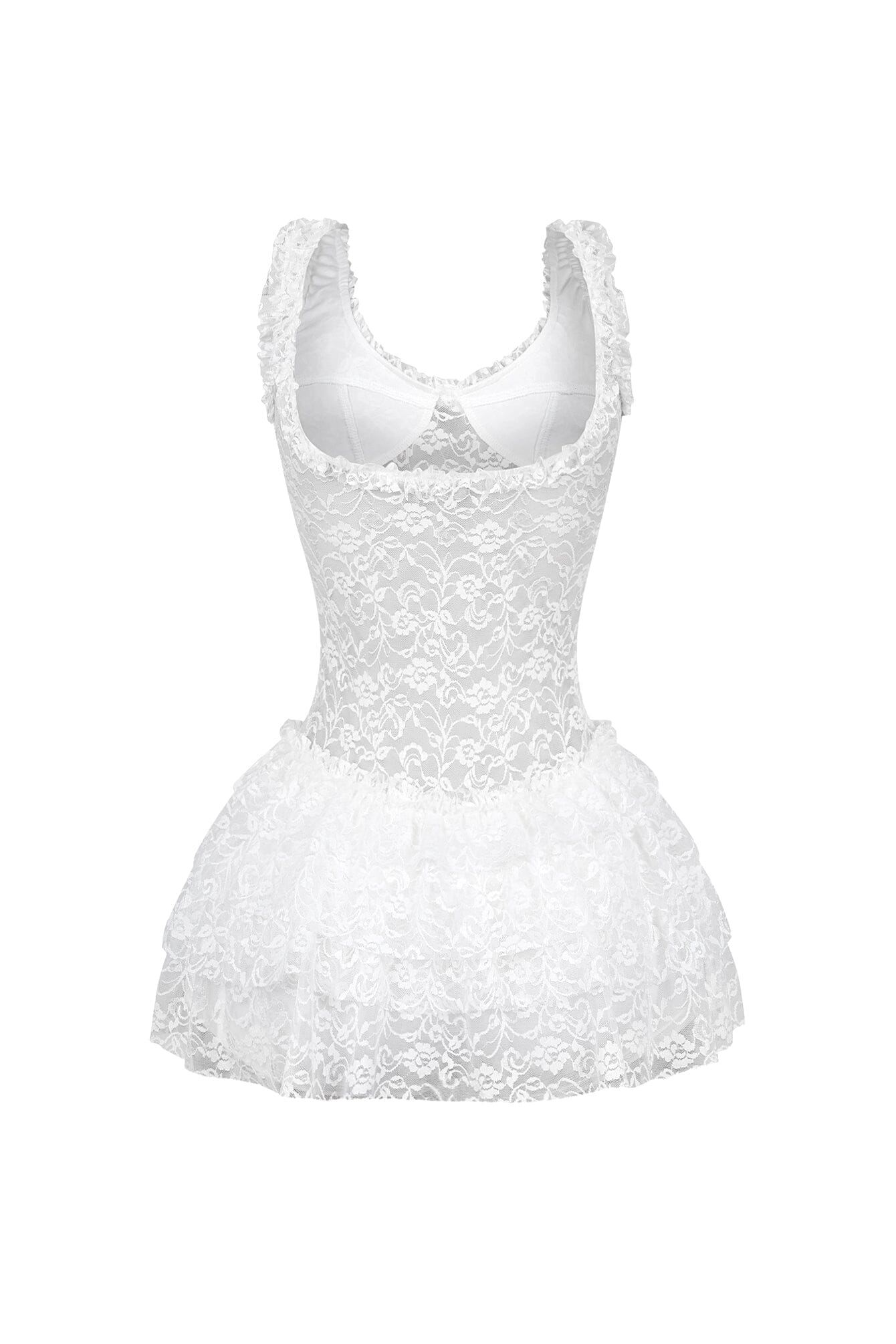 Myrah Lace Ruffle Mini Dress