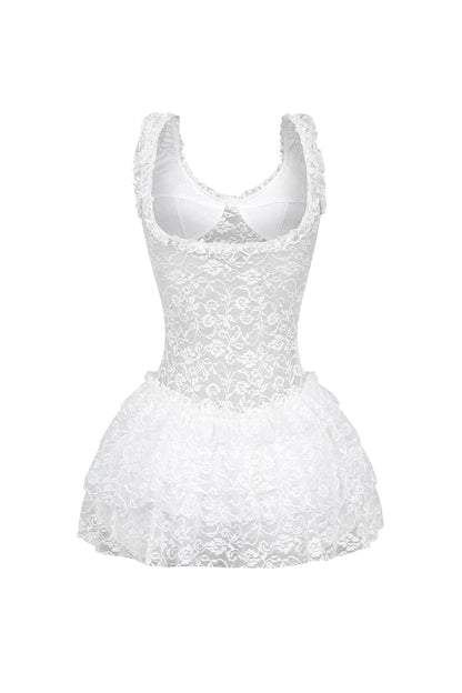 Myrah Lace Ruffle Mini Dress