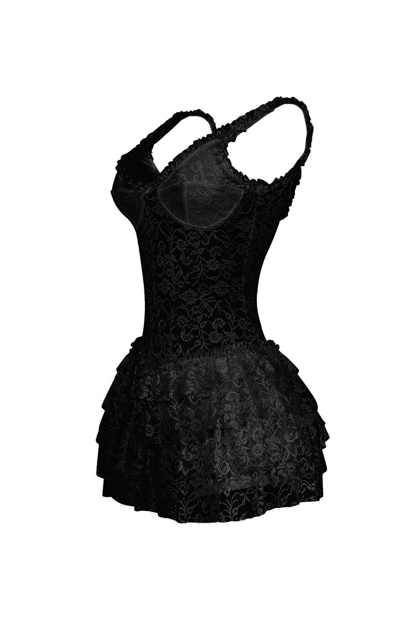 Myrah Lace Ruffle Mini Dress