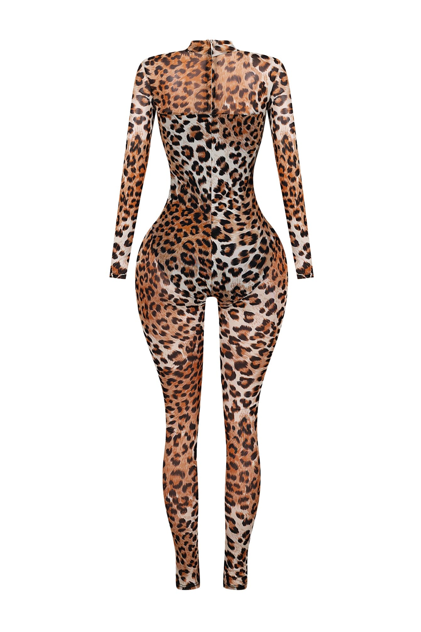 Brianne Mesh Leopard Jumpsuit