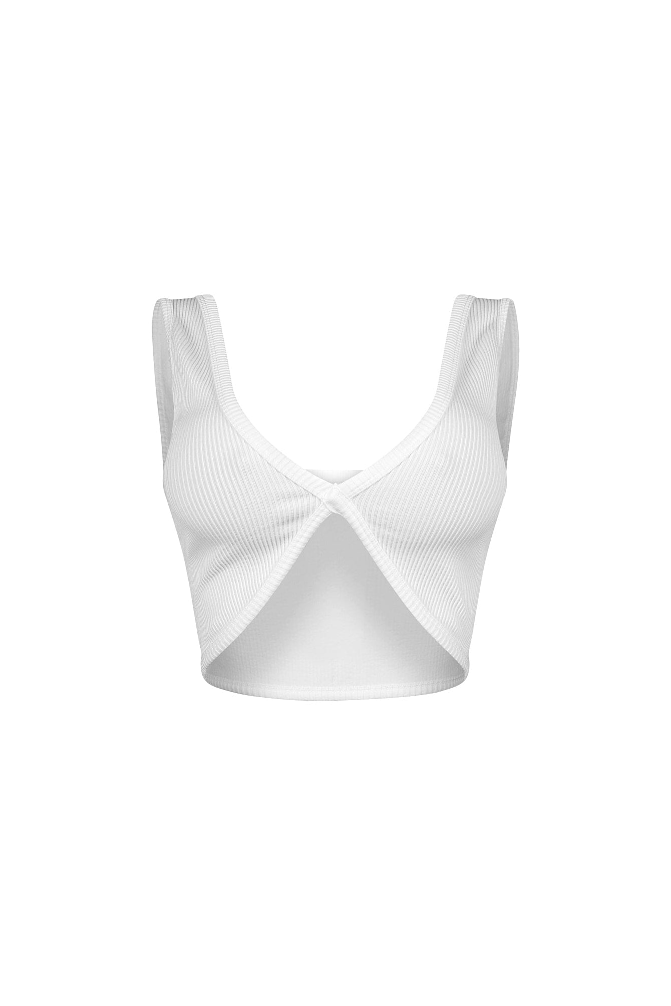 Journee Deep V Ribbed Crop Top