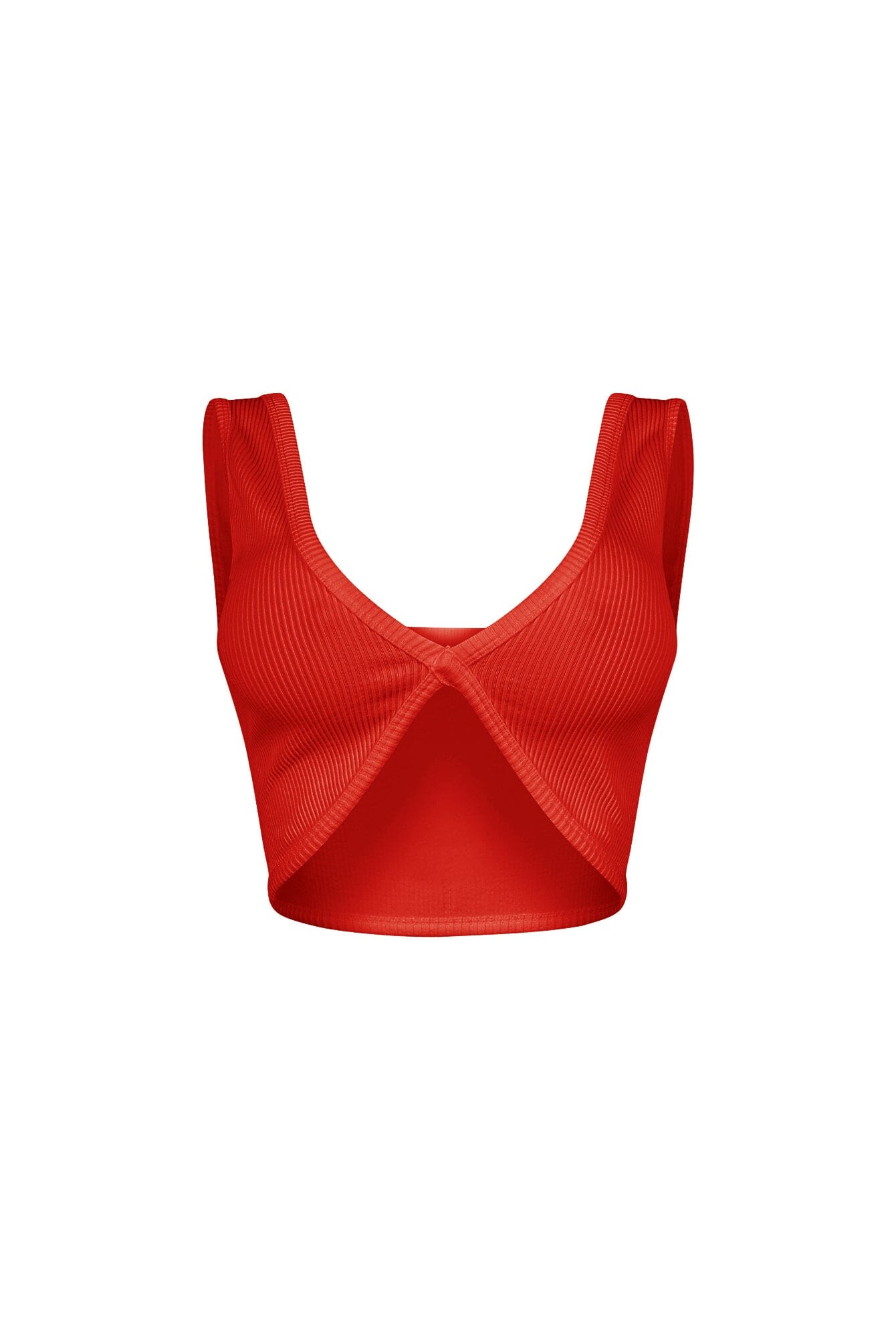 Journee Deep V Ribbed Crop Top