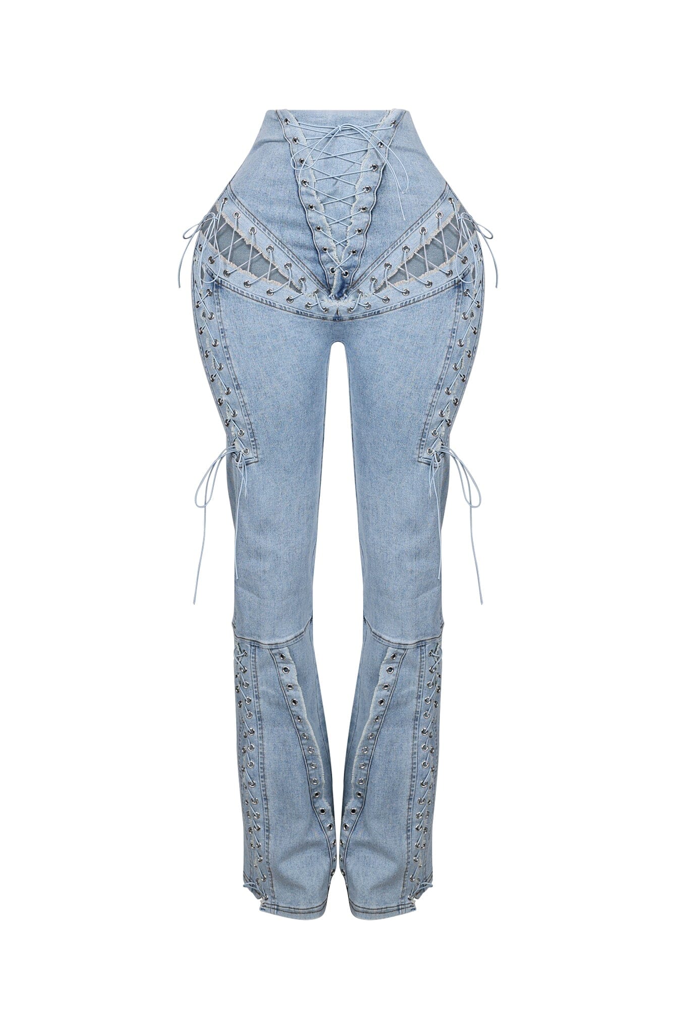 Marise High Waist Lace Up Jeans