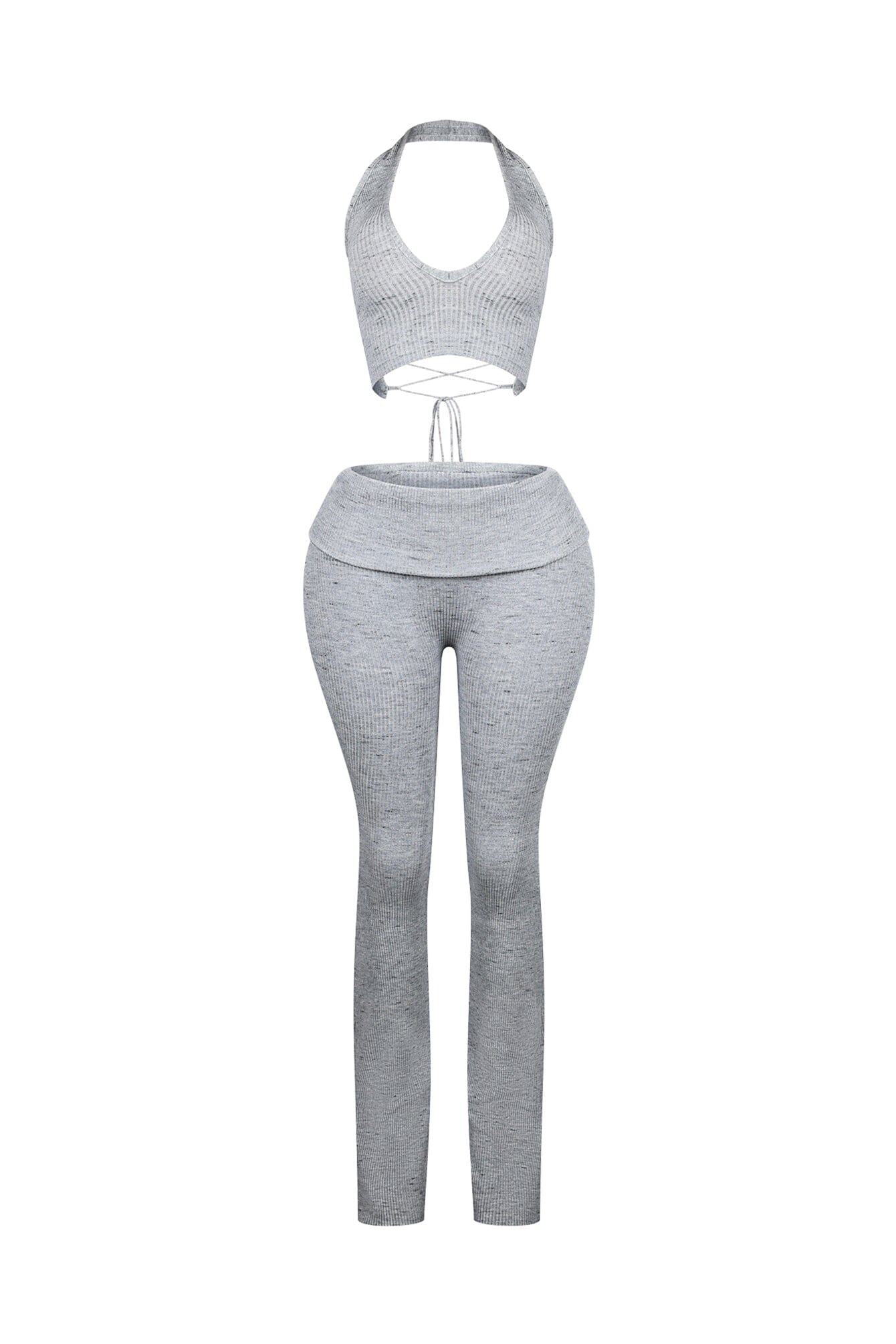 Riptide Ribbed Knit Halter Top & Pants SET