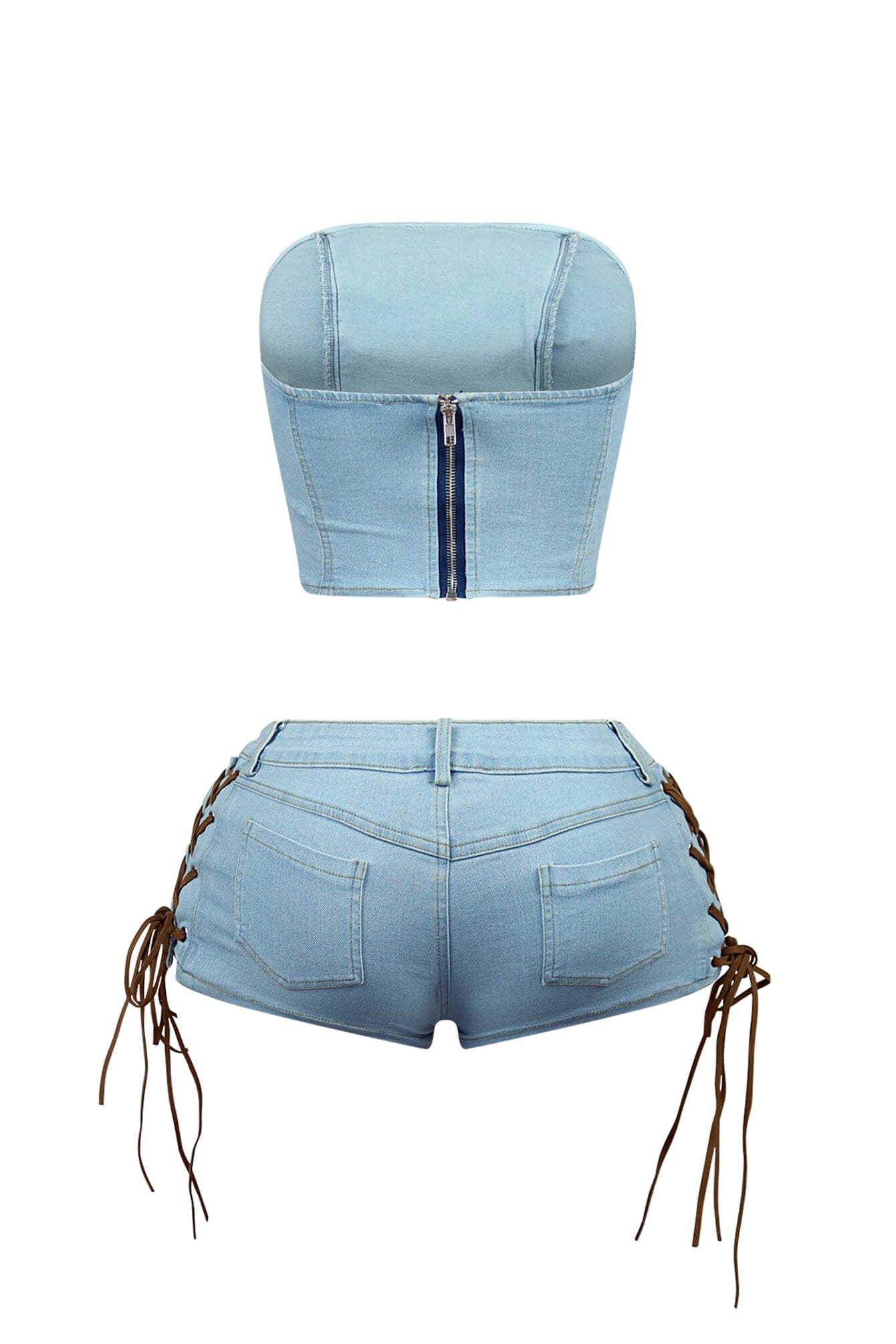 Mirabella Denim Corset Top & Shorts SET