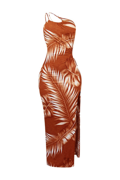 Diana Print One Shoulder Maxi Dress