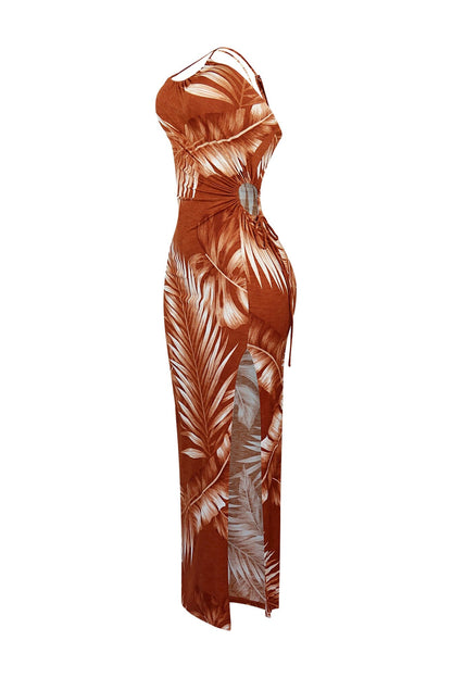 Diana Print One Shoulder Maxi Dress