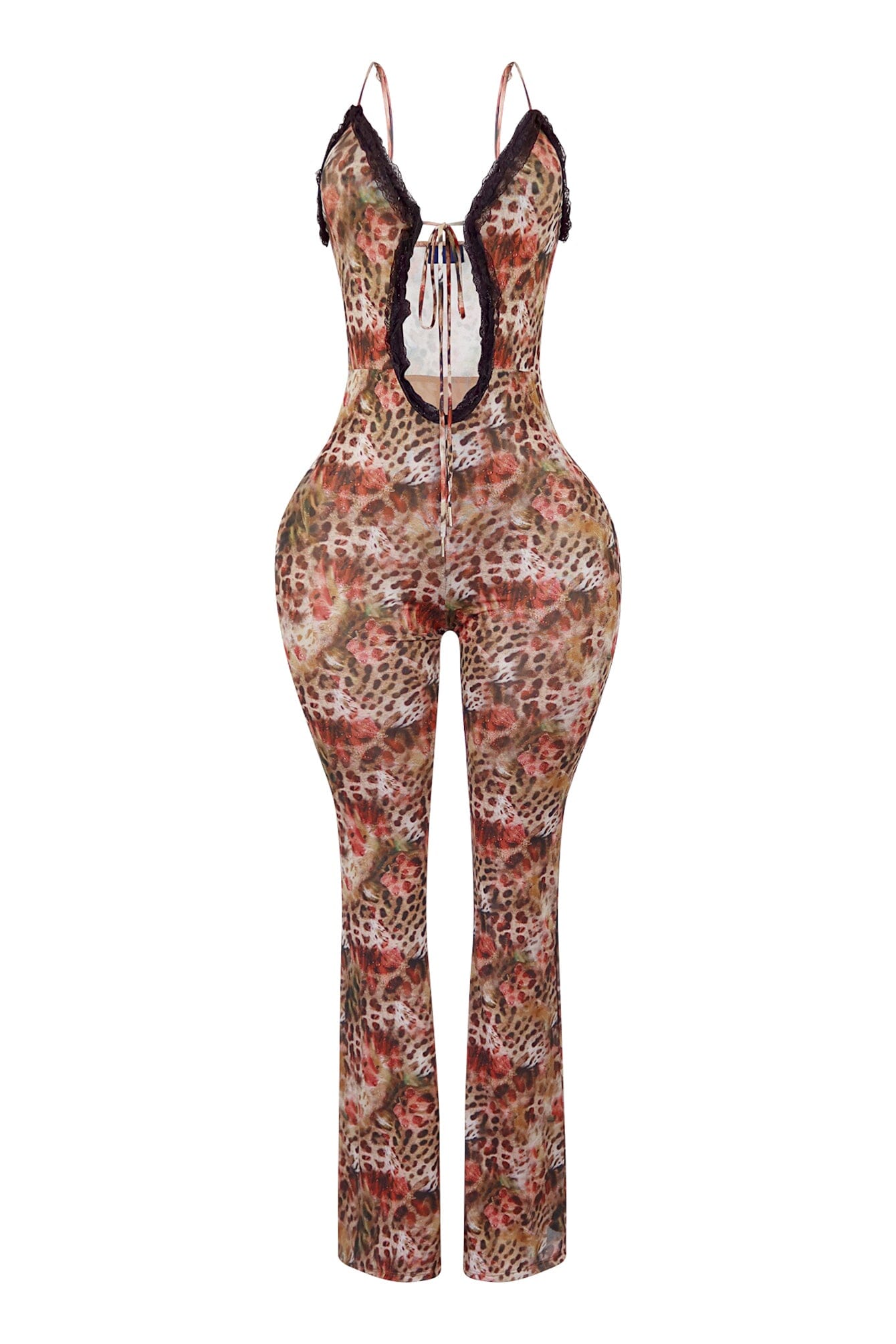 Go Hard Print Mesh Cami Jumpsuit