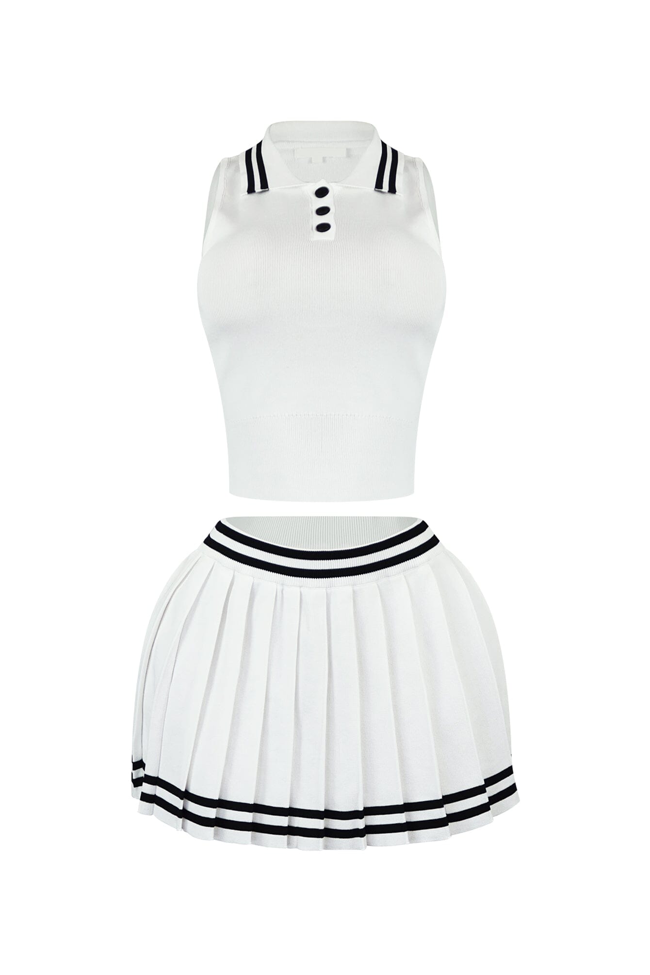 Ready For It Collared Knit Top & Skirt SET