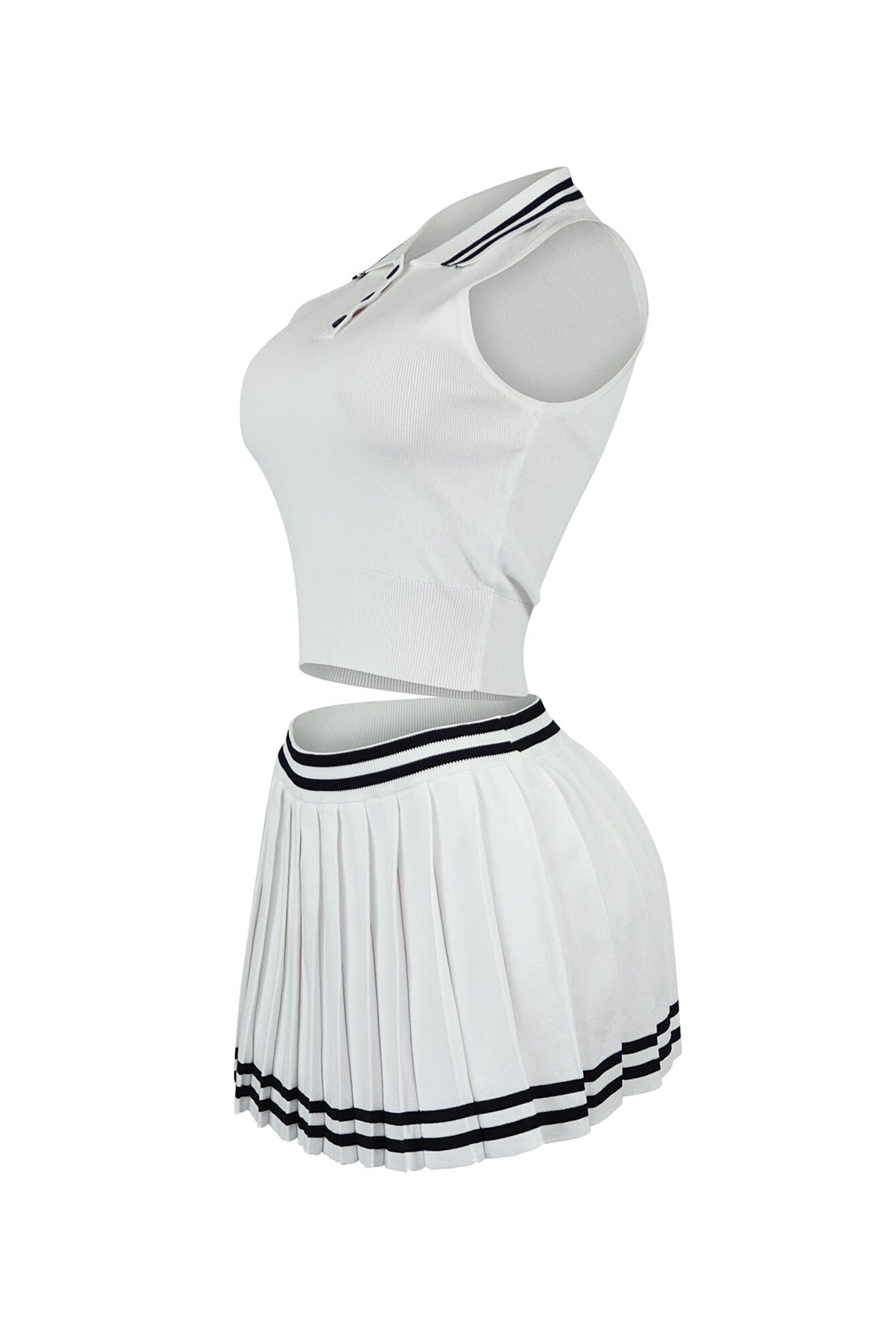 Ready For It Collared Knit Top & Skirt SET