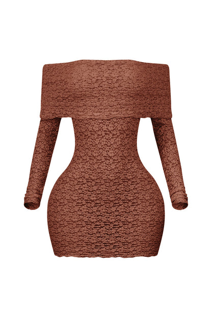 Joel Off Shoulder Long Sleeve Thumb Hole Mini Dress