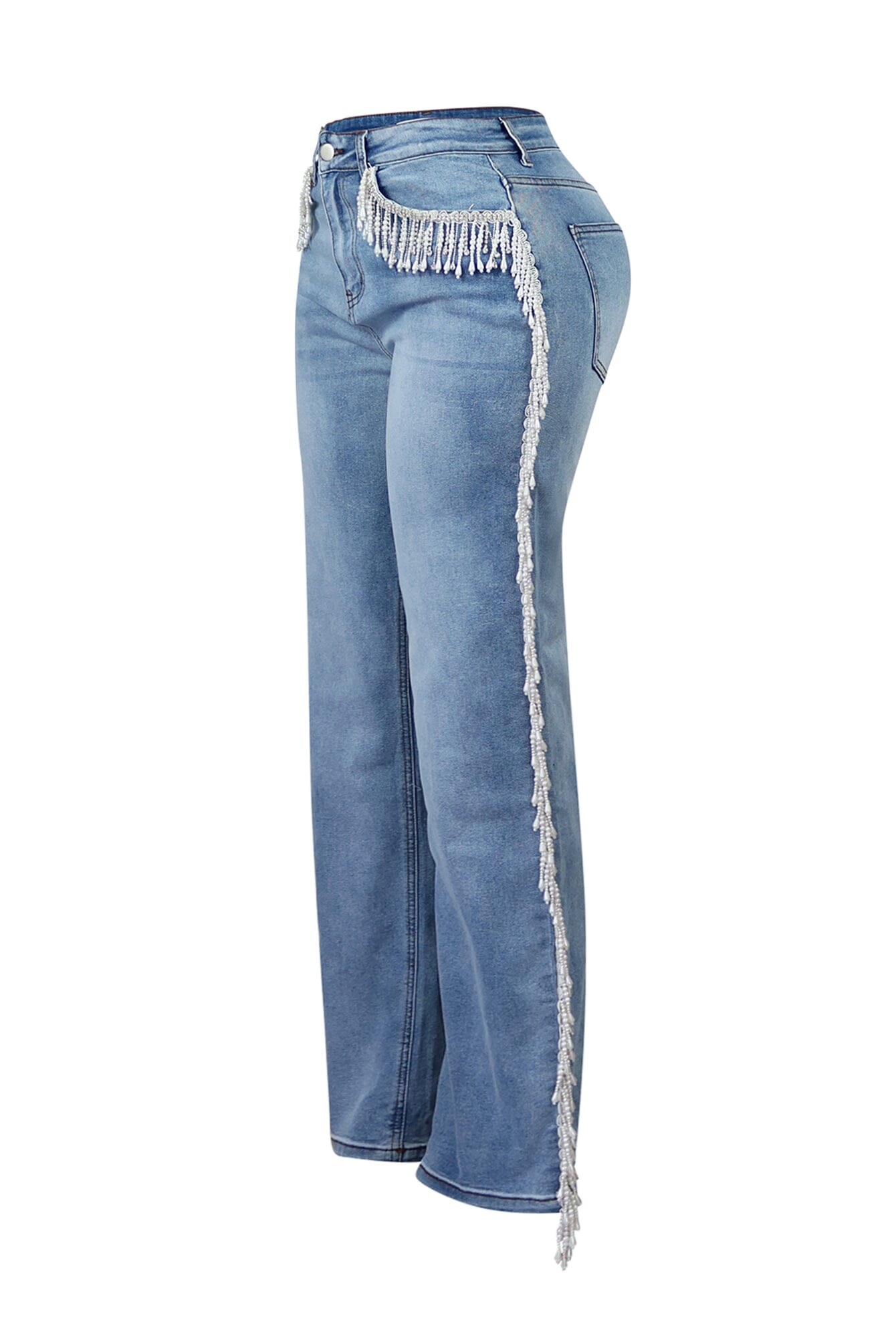 Sweet Dreams Pearl Fringe Denim Jeans