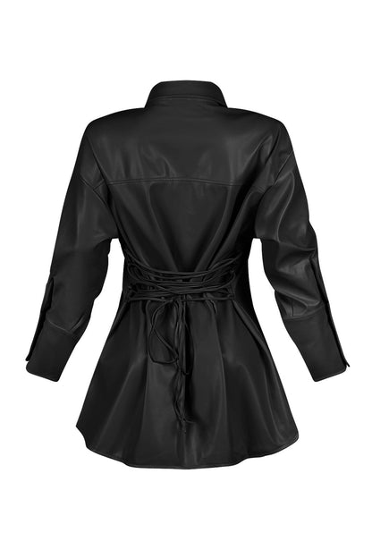 Lorene Faux Leather Mini Dress