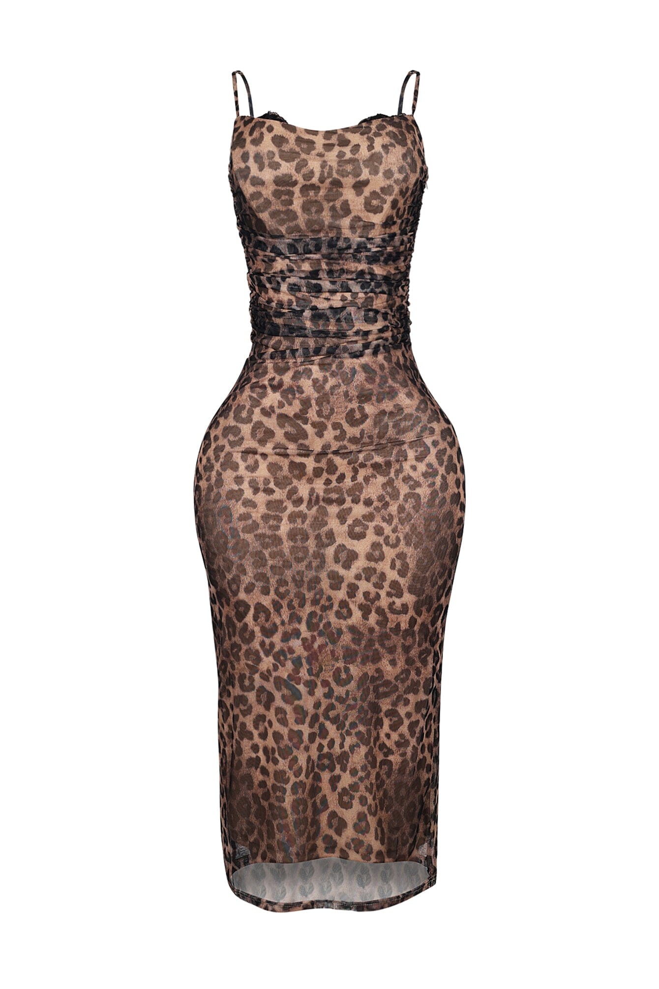 Kinslie Leopard Lace Bustier Midi Dress