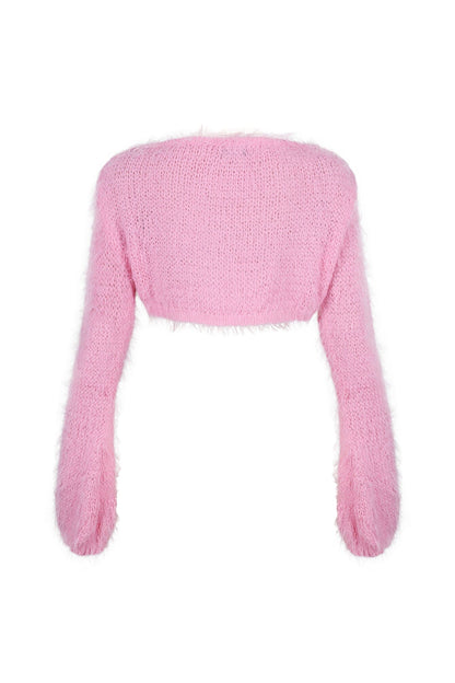 Luisa Fuzzy Open Cardigan Top