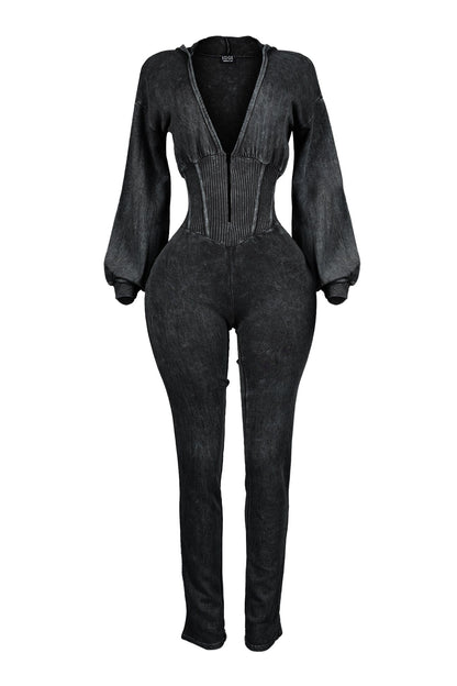 Daniella Mineral Washed Corset Jumpsuit