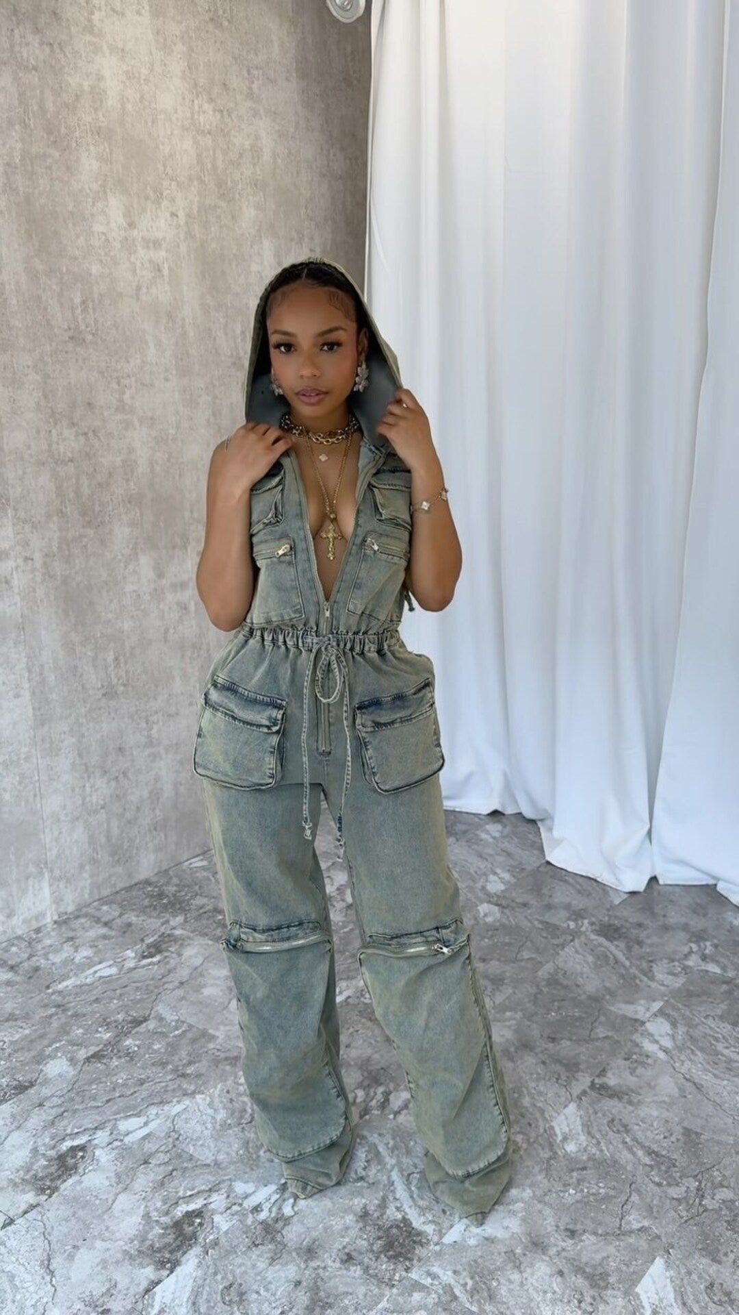 Hold Up Denim Jumpsuit