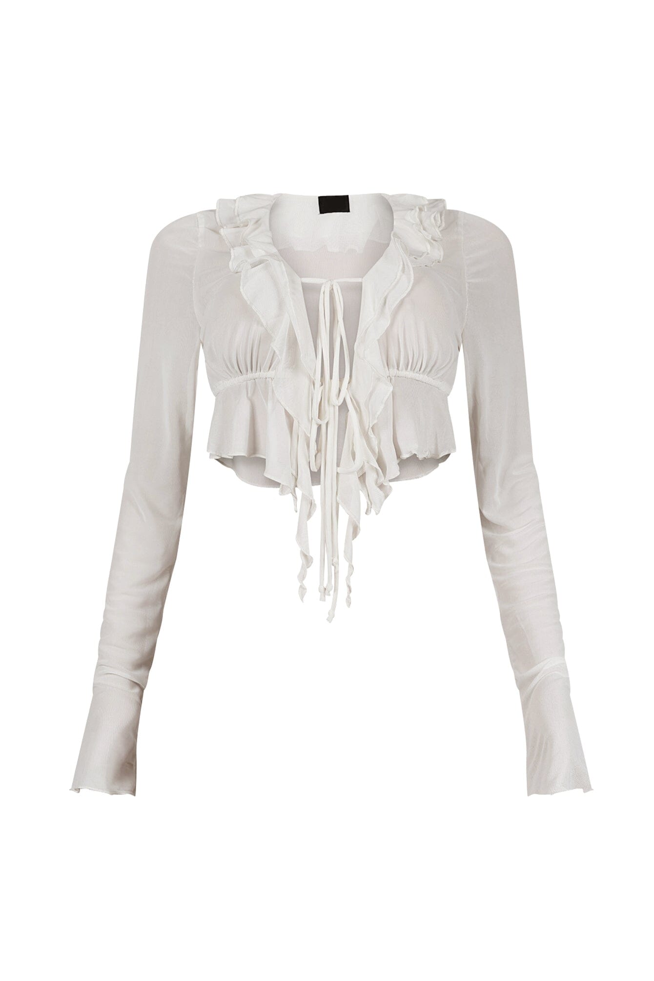 Johanna Mesh Ruffle Blouse Top