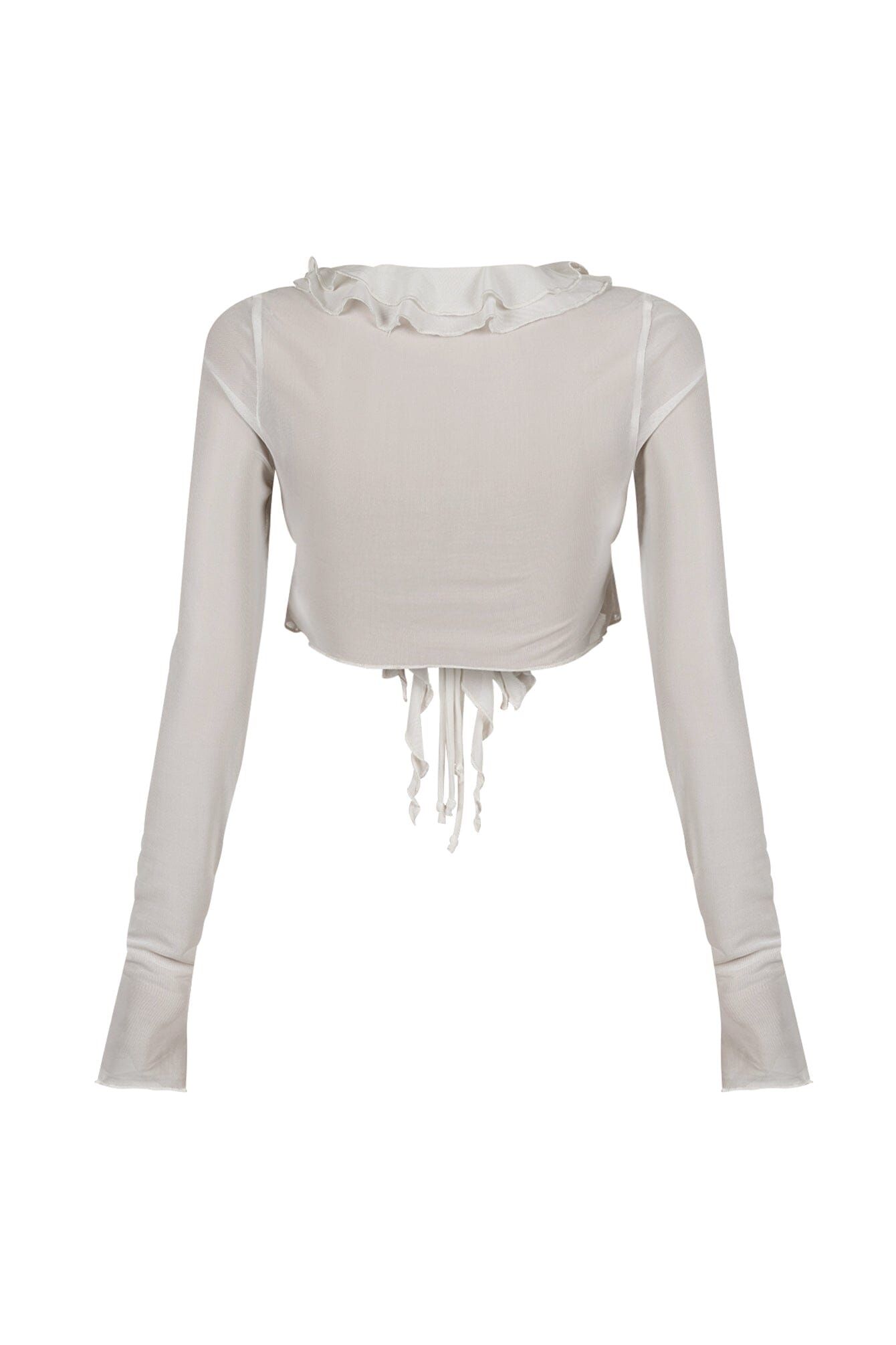 Johanna Mesh Ruffle Blouse Top