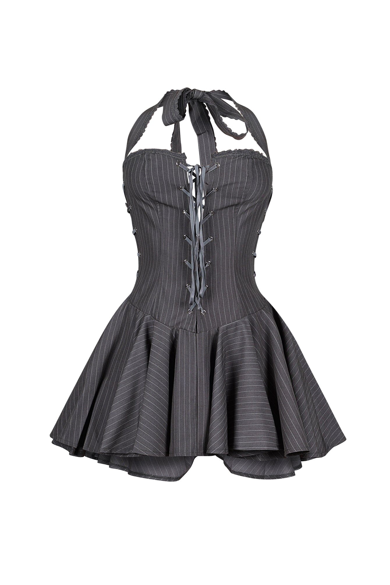 Elice Pin Stripe Woven Corset Mini Dress