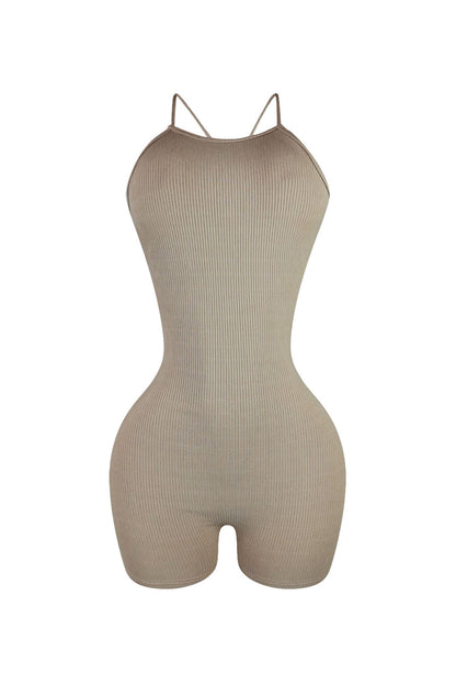 Brianna Ribbed X Back Knit Romper