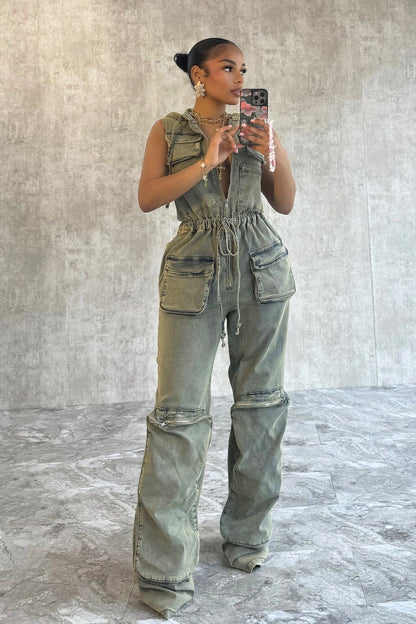 Hold Up Denim Jumpsuit