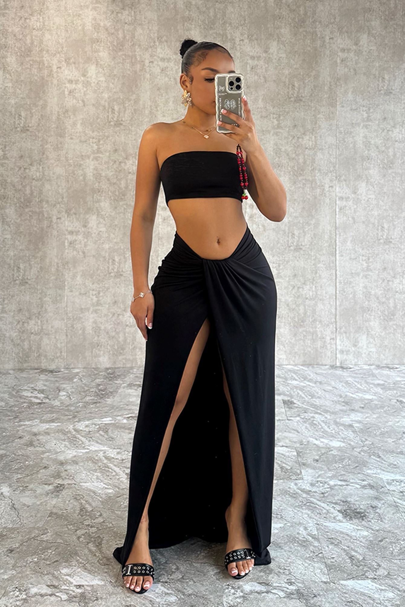 Lost In Paradise Tube Top & Asymmetric Skirt SET