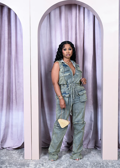 Hold Up Denim Jumpsuit