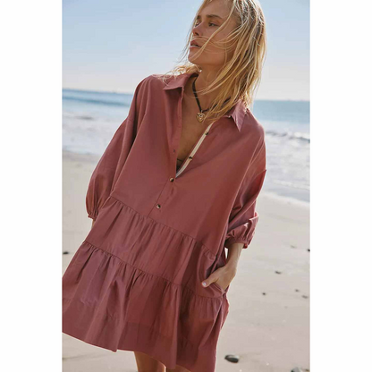 Casual Collar Shirt Dress