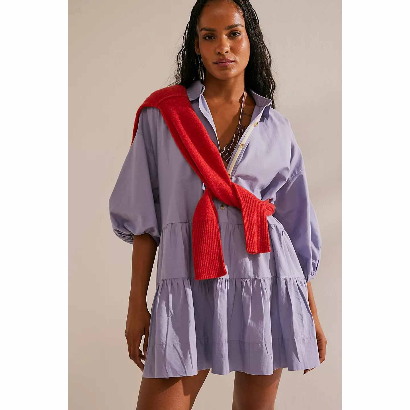 Casual Collar Shirt Dress