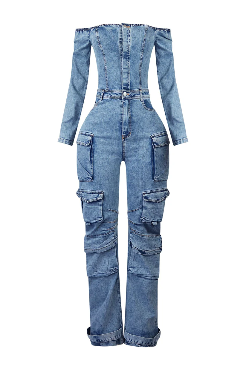 Ultimate Denim Off Shoulder Jumpsuit