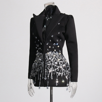 Sparkly Rhinestone Blazer Dress