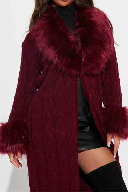 Glamorous Faux Fur Sweater Coat