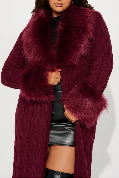 Glamorous Faux Fur Sweater Coat