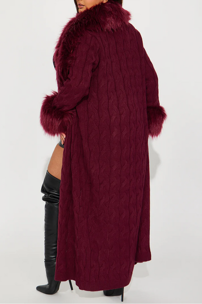 Glamorous Faux Fur Sweater Coat