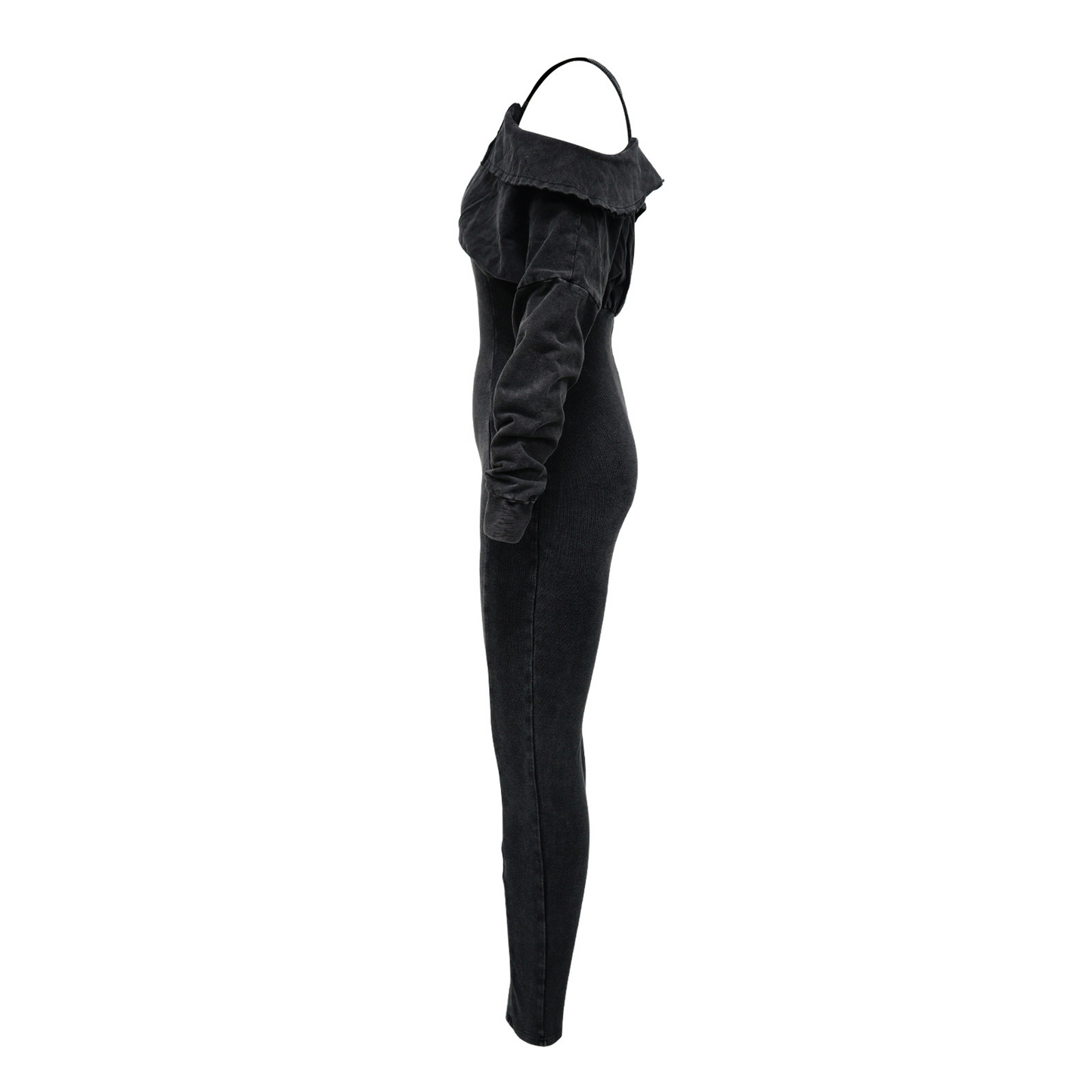 Camila Mineral Washed Cold Shoulder Hoodie Jumpsuit