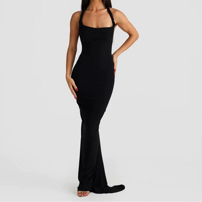 Evelynn Twisted Halter Maxi Dress