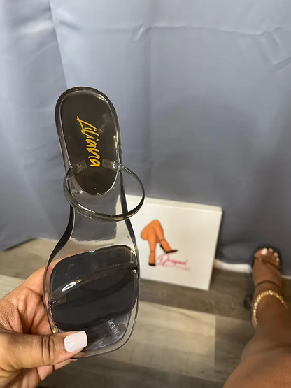 Jelly Flared High Heel Sandals