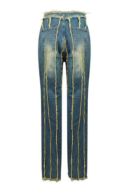 Katrina Frayed Trim Vintage Wash Jeans