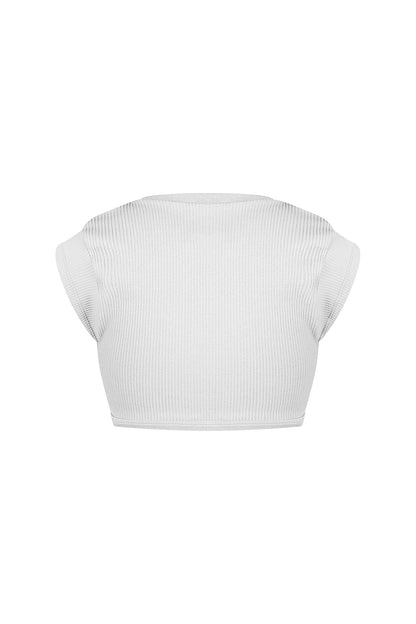 Karina Ribbed Tie Crop Top