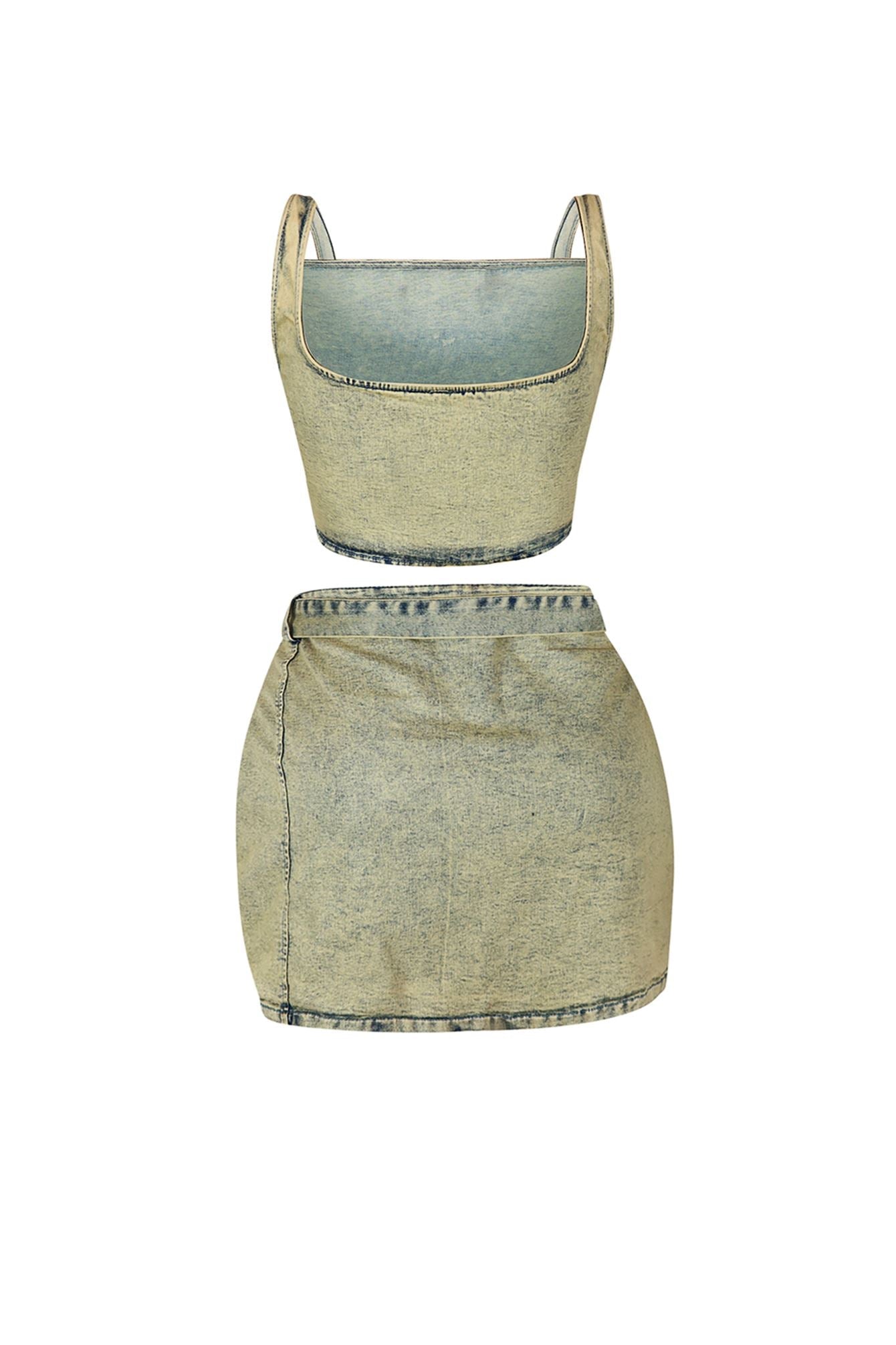 Take Risks Vintage Bustier Top & Mini Skirt SET