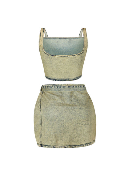 Take Risks Vintage Bustier Top & Mini Skirt SET