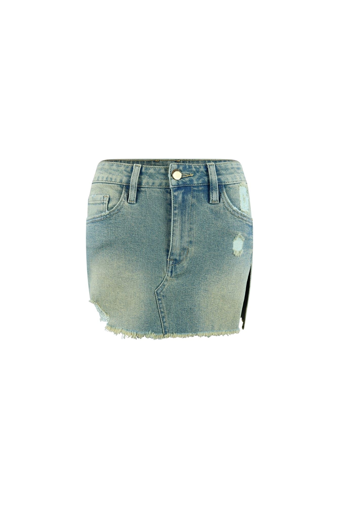 Only The Young Denim Mini Skirt SKIRT EDGE Small Vintage Denim 